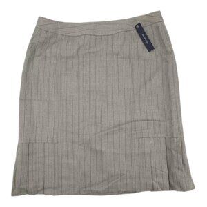 Jones Wear Herringbone Pencil Skirt Size 14 Gray Peplum Pleated Career Work NWT